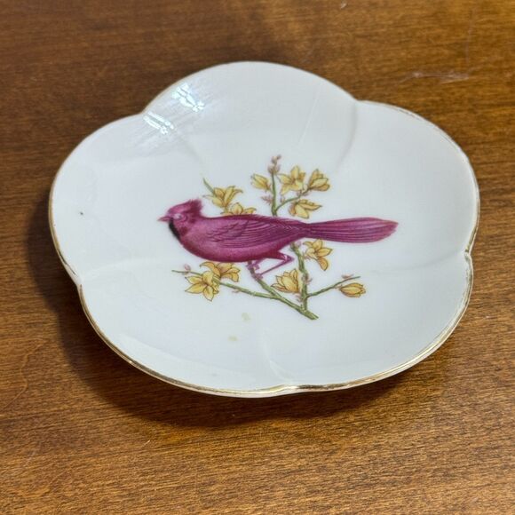 Cardinal Butter Pat Condiment Dish 4" Scallop Edge Made in Japan - Picture 1 of 5